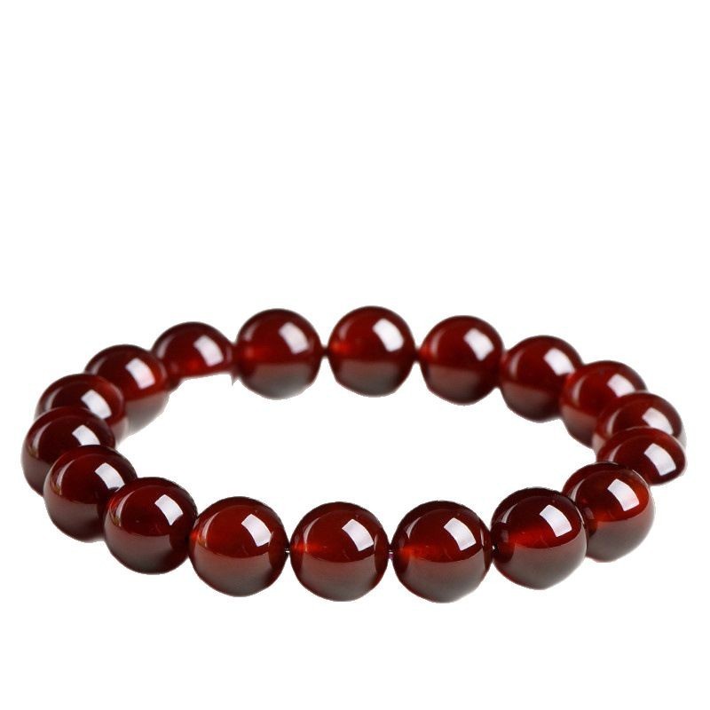 Natural Orange Red Garnet Ball Bracelet