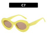 European And American Retro Oval Small Frame Sun Glasses