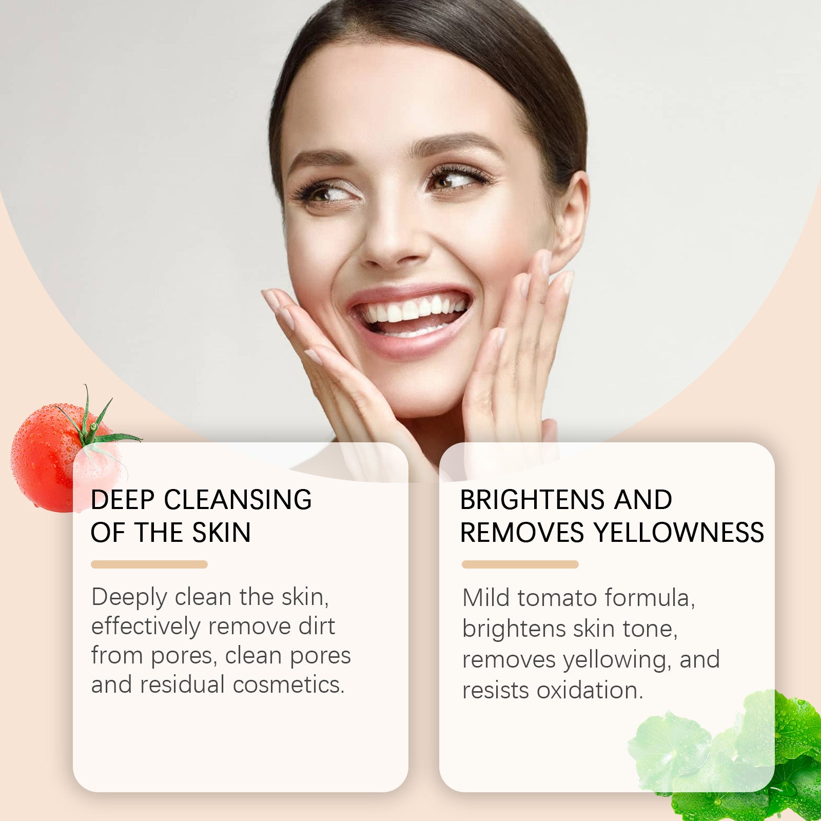 Hoygi Tomato Cleanser Gently Cleans Skin Pores Refreshing Oil Control Moisturizing Skin Cleanser