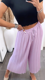 High Waist Casual Draping Pleated Straight-leg Pants