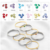 December Color Birthstone Superimposed Combination Engraved Ring