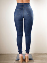Versatile Women's High Waisted Elastic Ripped Tight Jeans, High-quality, Easy To Fit, Comfortable And Fashionable - Street Style Sexy Basic Jeans, Women's Jeans And Clothing