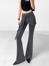 Fake Two-piece American Slightly Flared Wide-leg Pants