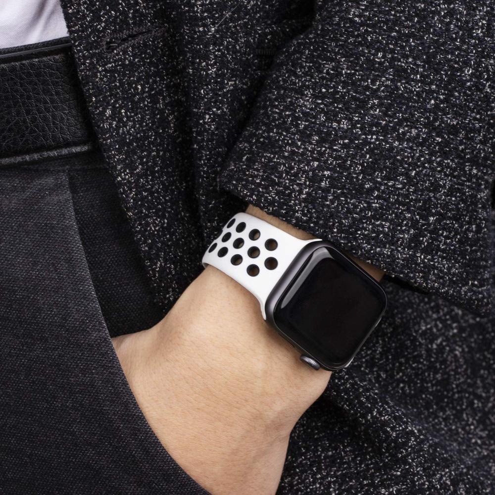 Fashion All-match Two-color Silicone Single Ring Strap