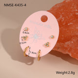 Three-to-one Card Titanium Steel Ear Studs