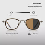 Vintage Brown Men's Polarized Sun Glasses Summer Automatic Photosensitive Color Changing UV Protection