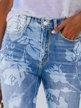 New Women’s AutumnWinter Printed Denim Pants, Women’s Denim Pants, Essential Jeans For AutumnWinter, Warm Jeans, Women’s Four Seasons Jeans, Printed Jeans