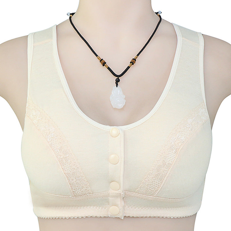 New Lace Front Buckle Underwear Ladies Soft Cotton Insertable Vest
