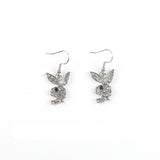 Cute Full Diamond Rabbit Stud Earrings Women