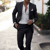 Men's Suit Solid Color Two-piece Suit
