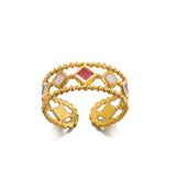 Simple Stainless Steel Hollow Sun Dripping Ring