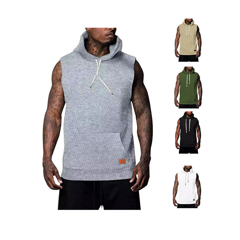 Sleeveless Vest Top Men's Waistcoat Hooded