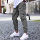 Workwear Casual Pants Drawstring Elastic Waist Track Pants