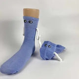 Mid Tube Black And White Couple Matching Holding Socks