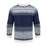 Men's Crewneck Pullover Sweater Unisex Fair Isle Long Sleeve Knitted Sweater