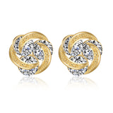Rose Micro Zircon Inlaid Ear Studs