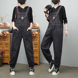Loose Solid Color Large Size Jean Suspenders