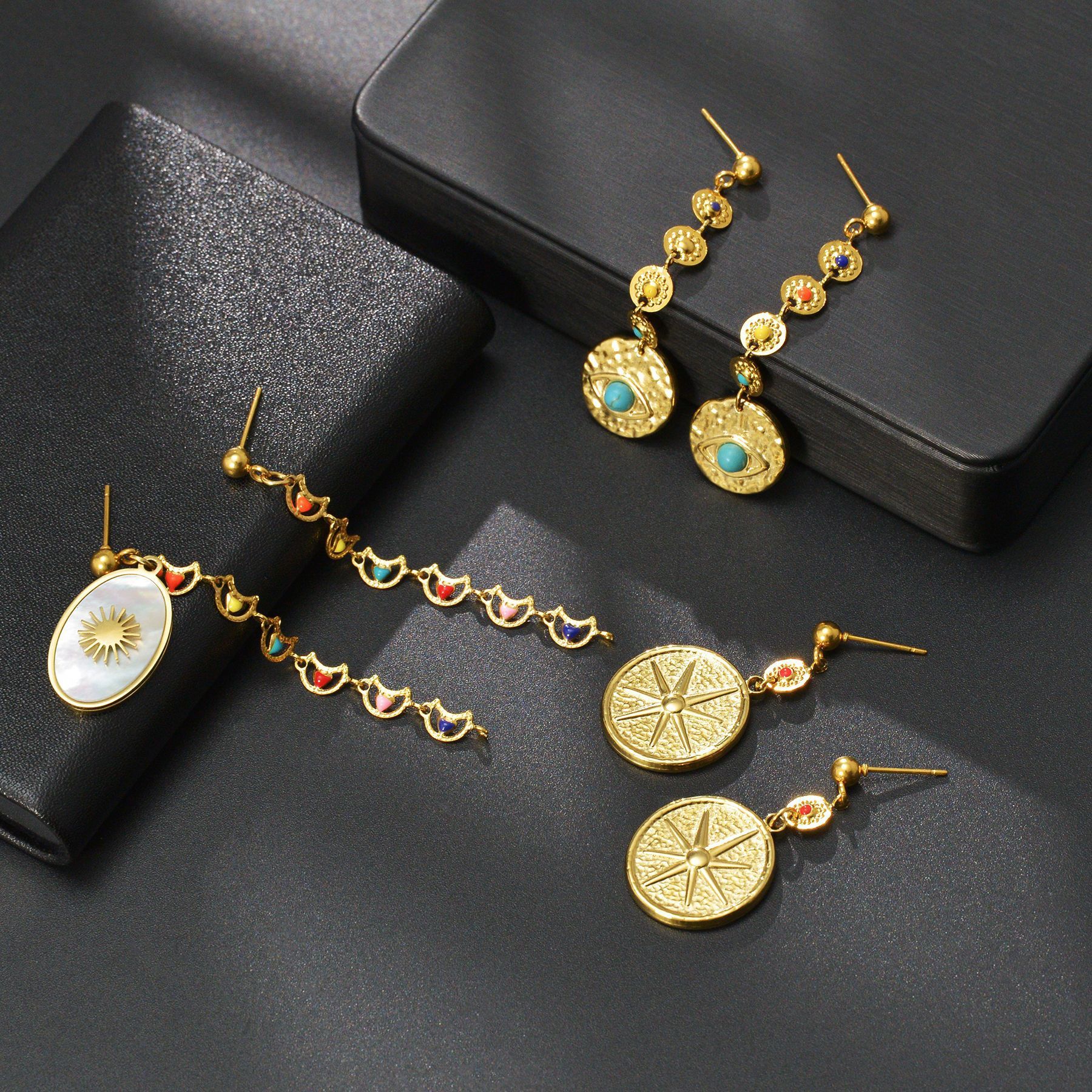 European And American Personality Affordable Luxury Fengcai Oil Ear Rings