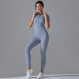 Women's Zipper Short Sleeve Yoga Bodysuit
