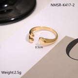 Geometric Design Stainless Steel Open Titanium Steel Ring