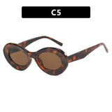 European And American Retro Oval Small Frame Sun Glasses