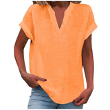 Solid Color Short Sleeve Women's Shirt
