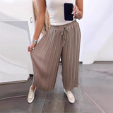 High Waist Casual Draping Pleated Straight-leg Pants