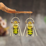 Creative Retro Animal Multi-color Bee Long Alloy Trendy Earrings