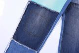 Color Contrast Patchwork Jeans For Men