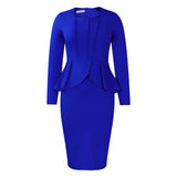 Autumn And Winter Long Sleeve OL Elegant Ruffled African Dress