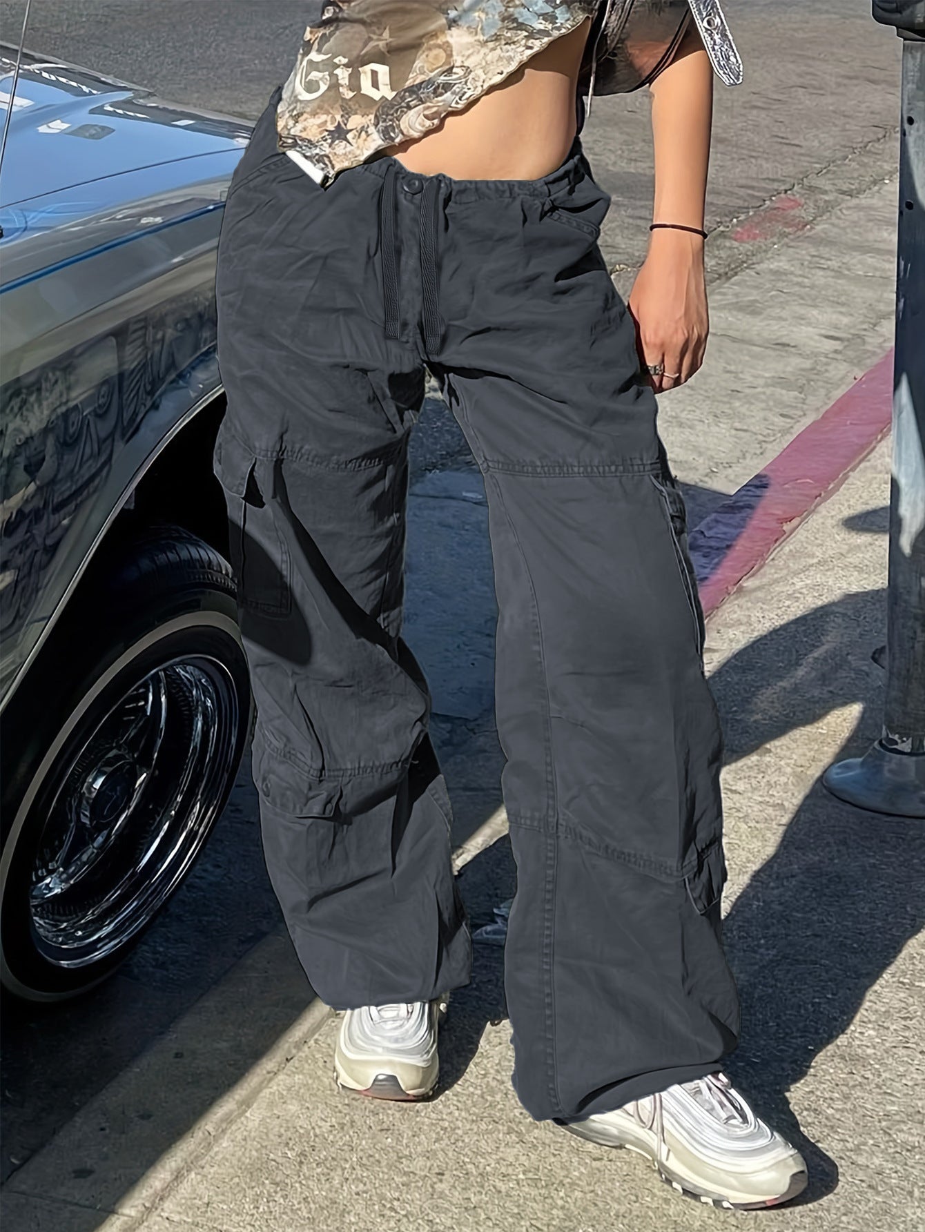TL337 European And American Street Style Overalls Loose Jeans