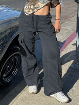 TL337 European And American Street Style Overalls Loose Jeans