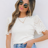 European And American Leisure Style Slim Thread Short Sleeve Top