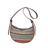 Fashion Rainbow Straw Tote Women's Casual Shoulder Messenger Bag