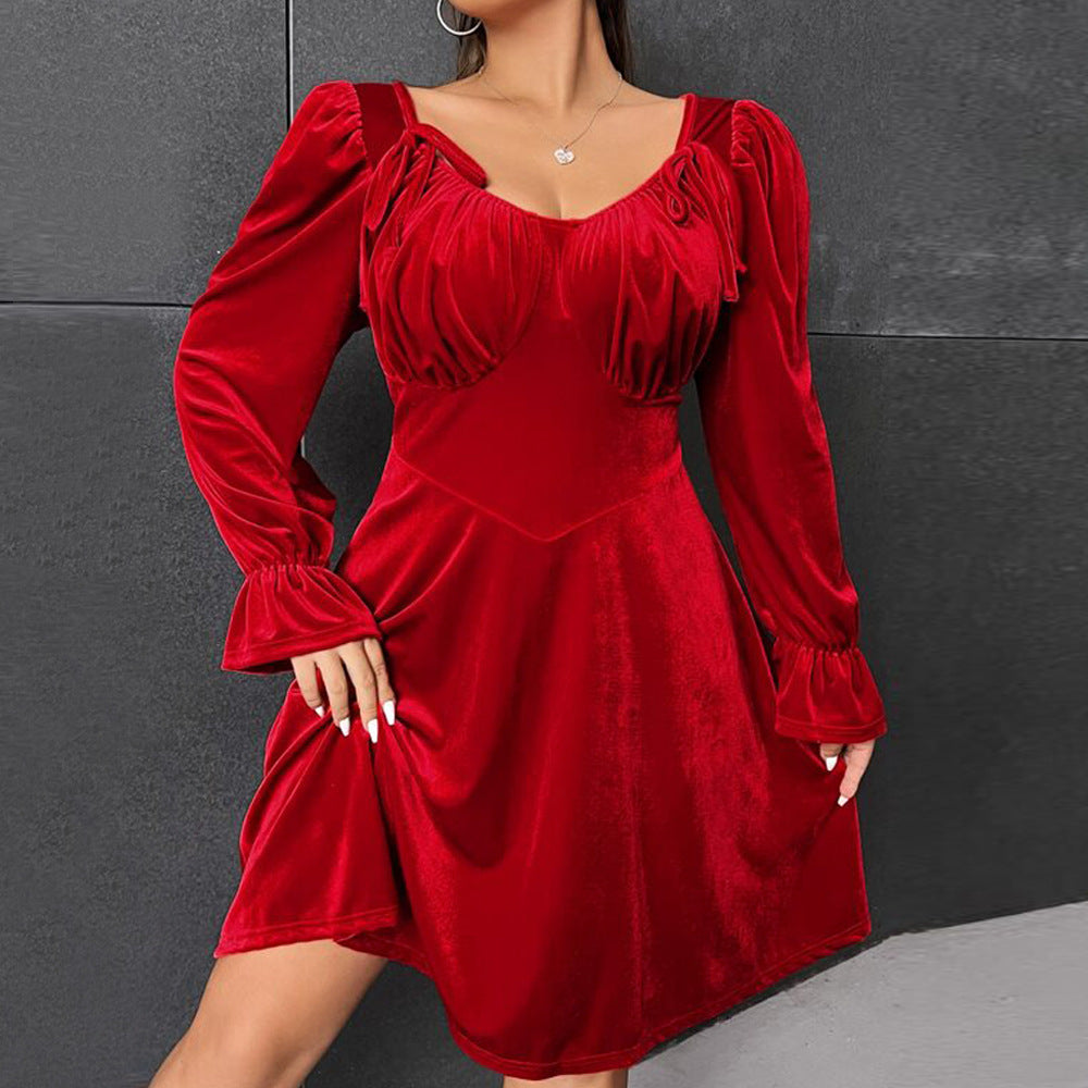 Women's Fashion Personalized Velvet Party Dress