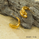 European And American Fashion Ins Exaggerated Titanium Steel Earrings 18K Gold Plating Non-fading Design Sense