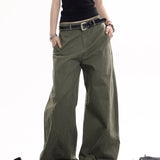Retro Washed Deconstruction Machete Overalls Women's Loose Straight All-matching Wide Leg