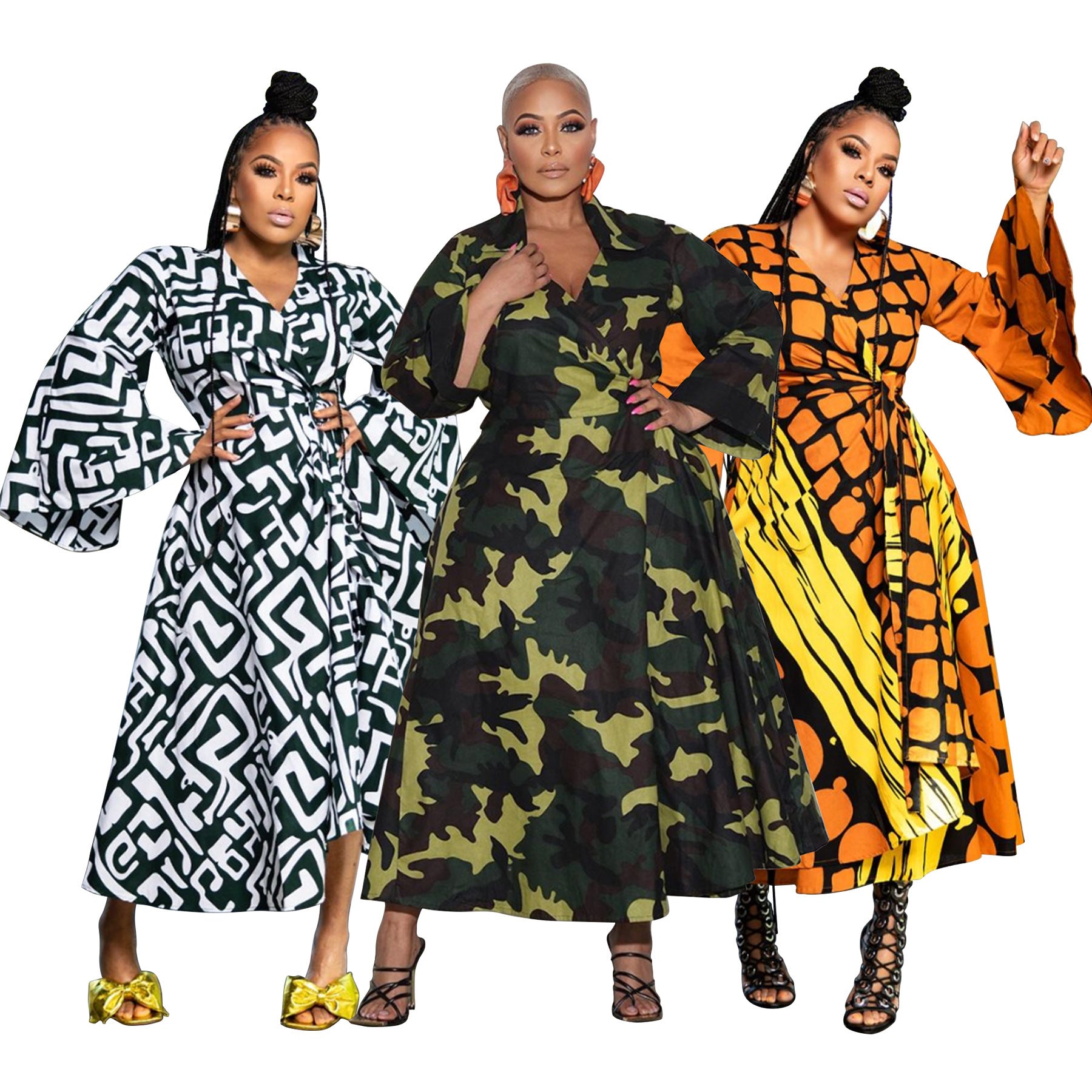 Plus Size African Women's Wear Autumn New Strap Asymmetric Skirt