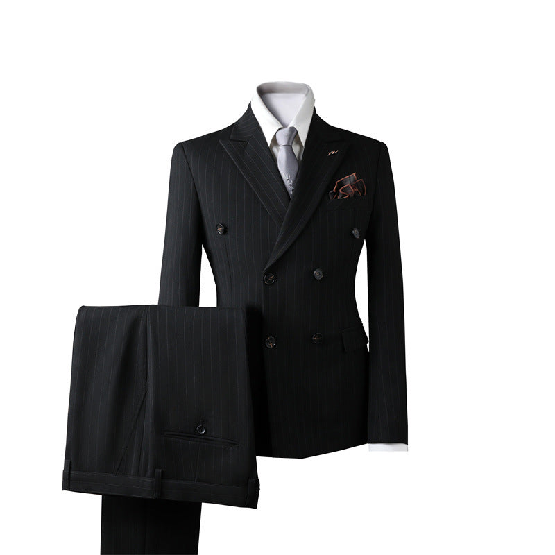 Double Breasted Stripes Suit Men's Suits