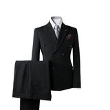 Double Breasted Stripes Suit Men's Suits