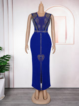 Fashion V-neck Dress African Plus Size Hip Bag