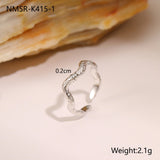 European And American Design Geometric Hammer Pattern Niche Temperament Open Ring