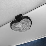 Car Leather Diamond-encrusted Sun Visor Glasses Clip Magnetic Document Storage Clip