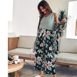 Women Pajamas Set Viscose Floral Printed Female Loose Sleepwear Nightwearar