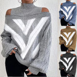 Sweater Shoulder Drop Design Women's Lantern Sleeves