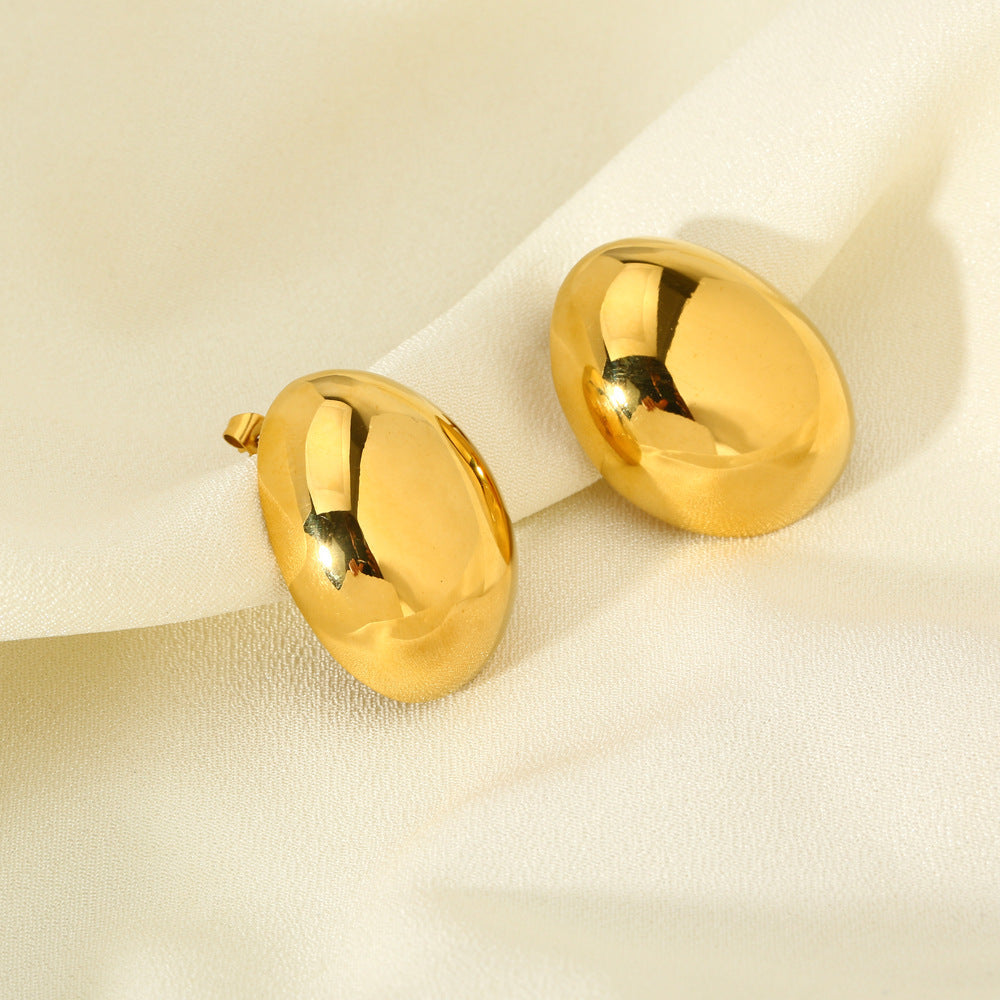 Earrings Stainless Steel Plated 18K Exaggerated Glazed Surface Ear Stud
