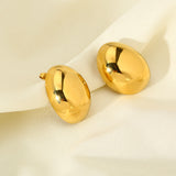 Earrings Stainless Steel Plated 18K Exaggerated Glazed Surface Ear Stud