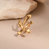 European And American Dignified Flowers Necklace Titanium Steel Earrings Open Ring