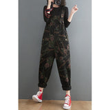 Spring And Summer Lean Printing Jean Overalls Women
