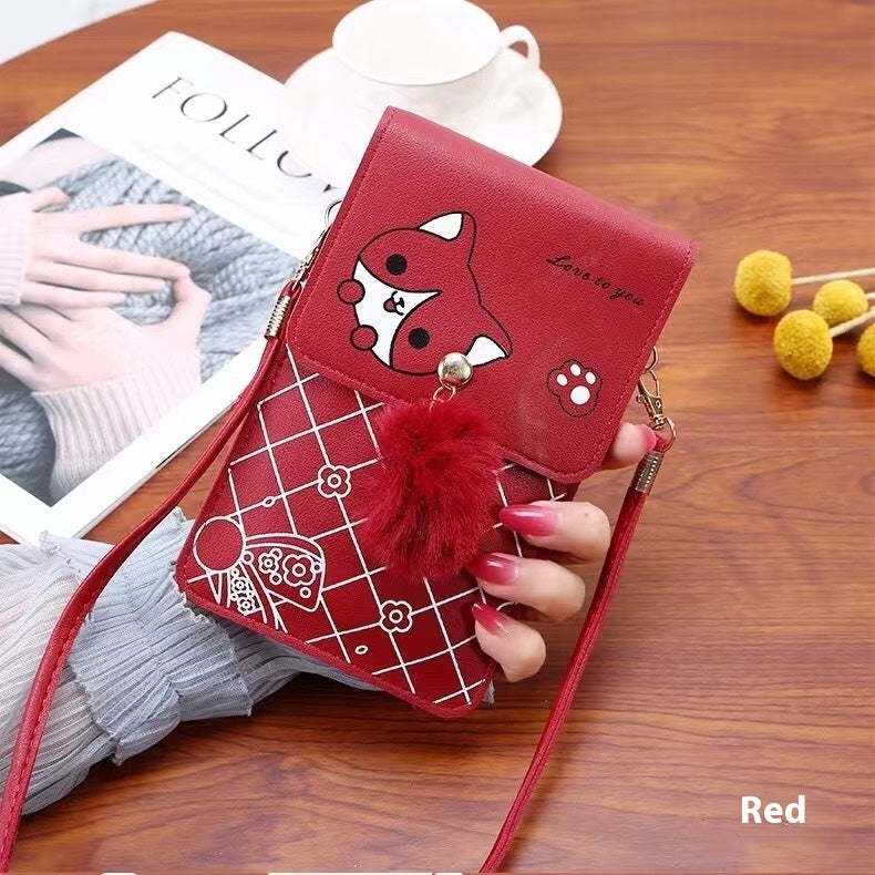Contrast Vertical Touch Screen Phone Bag Women's Crossbody
